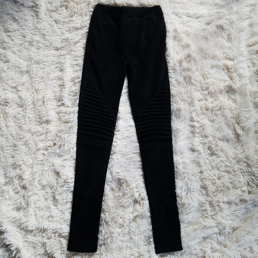 Black Brushed Moto Leggings